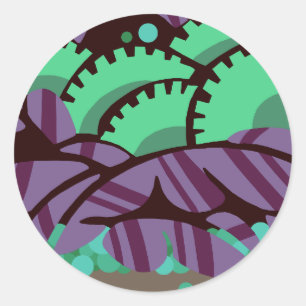 Sticker Rond Bowl O'Berries en Taupe et Mint