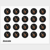 Sticker Rond Bowler Bowler Dabbing Bowler Jack-o'-lantern Éffra (Feuille)