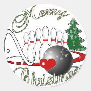 STICKER ROND BOWLER / BOWLING MERRY NOËL