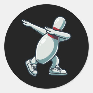Sticker Rond Bowler Pin Dabbing Drôle Bowler Bowling Lover Sar