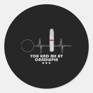 Sticker Rond Bowling à bougies Bowling Bowling Heartbeat Bowler