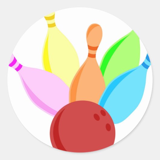 Sticker Rond Bowling à dix broches (Devant)