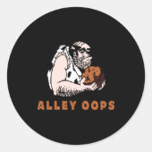 Sticker Rond Bowling Alley Oops Caveman (Devant)