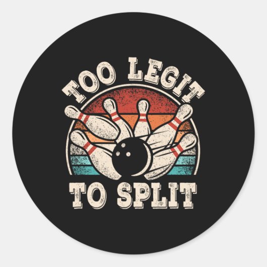 Sticker Rond Bowling Amusant Bowling Bowler Trop Léger Pour Fra (Devant)