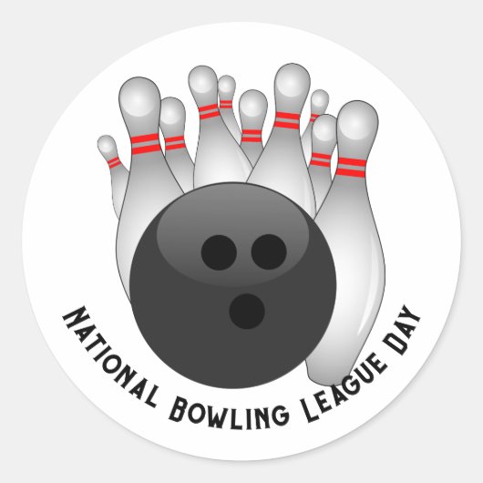 Sticker Rond Bowling Ball et Bowling Pins (Devant)