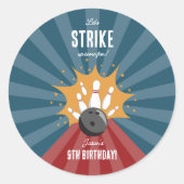 Sticker Rond Bowling Ball Grève Un Anniversaire de enfant Amusa (Devant)