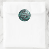 Sticker Rond Bowling Ball Leopard Turquoise (Sac)