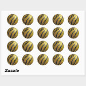 Sticker Rond Bowling Ball Tiger Jaune (Feuille)