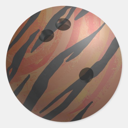 Sticker Rond Bowling Ball Tiger Orange (Devant)