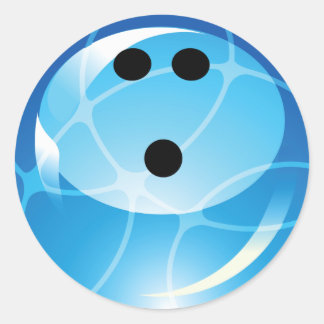 STICKER ROND BOWLING BLEUE RETRO
