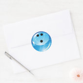 STICKER ROND BOWLING BLEUE RETRO (Enveloppe)