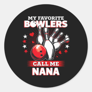 Sticker Rond Bowling Bowler Mon Bowler Favori M'Appelle N
