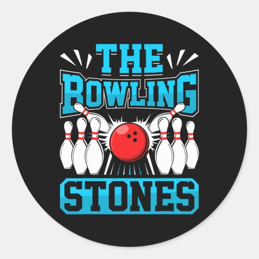 Sticker Rond Bowling Bowling Stones Funny Bowlers Bowling L (Devant)