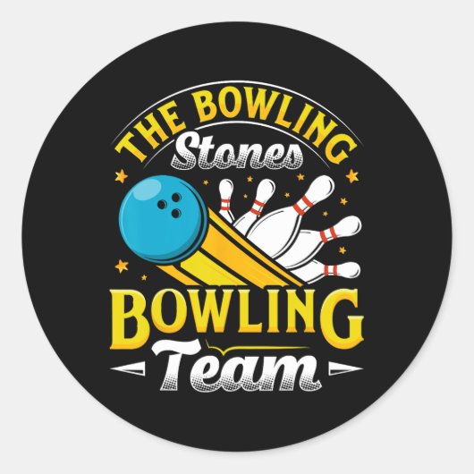 Sticker Rond Bowling Bowling Stones Funny Bowlers Bowling L (Devant)