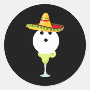 Sticker Rond Bowling Byll Avec Sombrero Et Margarita Sport Cin