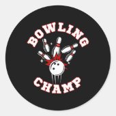 Sticker Rond Bowling Champ Champion  (Devant)