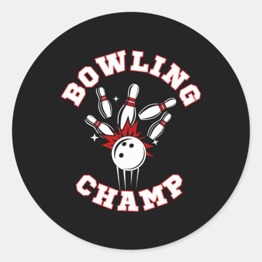 Sticker Rond Bowling Champ Champion  (Devant)
