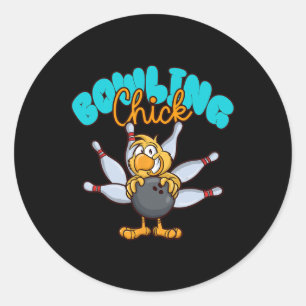 Sticker Rond Bowling Chick