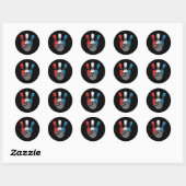 Sticker Rond Bowling Distressed Pour Hommes Pins De Bowling Et (Feuille)