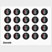 Sticker Rond Bowling Distressed Pour Hommes Pins De Bowling Et (Feuille)