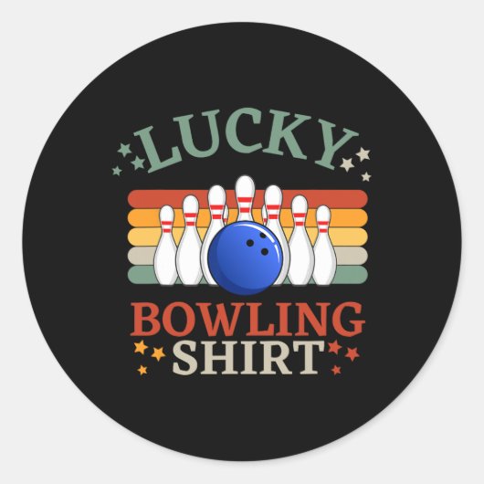 Sticker Rond Bowling Drôle C'Est Mon Équipe De Frappe De Bowlin (Devant)