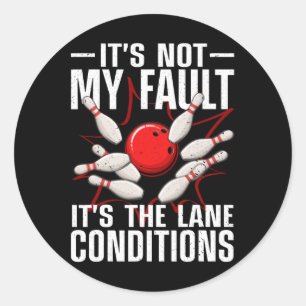 Sticker Rond Bowling Drôle Pour Hommes Femmes Bowler Team Bowli