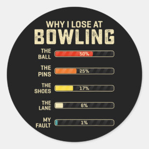 Sticker Rond Bowling Drôle Pour Hommes Femmes Enfants Pourquoi 