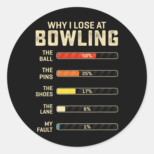 Sticker Rond Bowling Drôle Pour Hommes Femmes Enfants Pourquoi  (Devant)