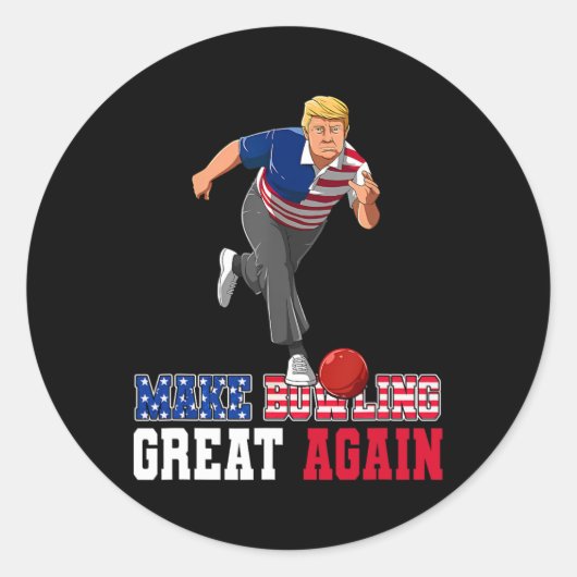 Sticker Rond Bowling Great Again - Drôle Trump Bowling Accesseu (Devant)