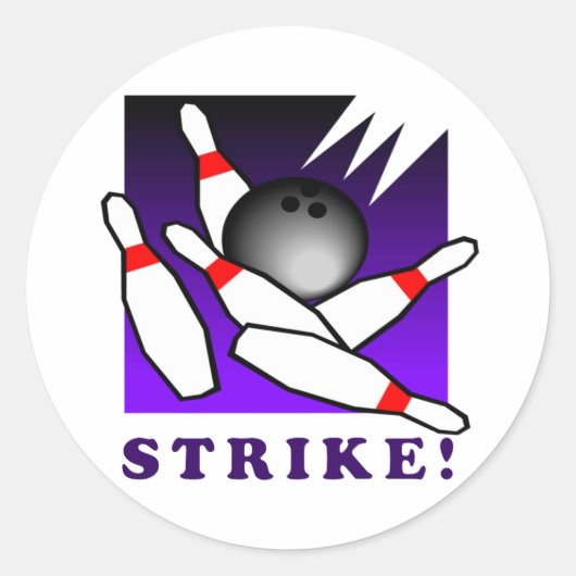 Sticker Rond Bowling : GRÈVE ! (Devant)
