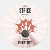 Sticker Rond Bowling Grève Un Amusant Anniversaire Rose Gold Gi (Devant)