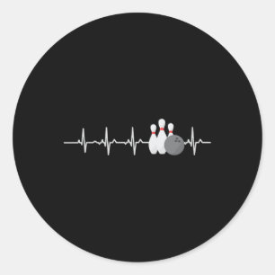 Sticker Rond Bowling Heartbeat Funny Bowler League Team Don Me