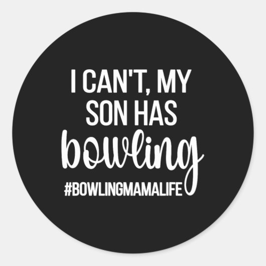Sticker Rond Bowling Mama Life Bowling Maman D'Une Mère Bowler (Devant)