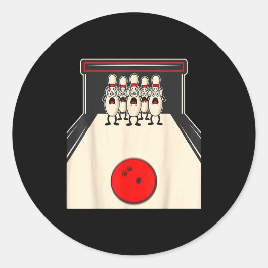 Sticker Rond Bowling N Ed Ns Funny Bowler Player Kids Boys Men (Devant)