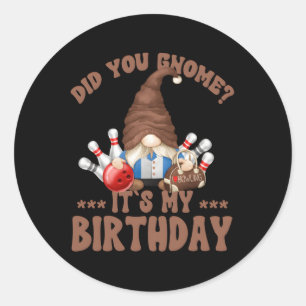 Sticker Rond Bowling Papa Pour Bowling Gnome
