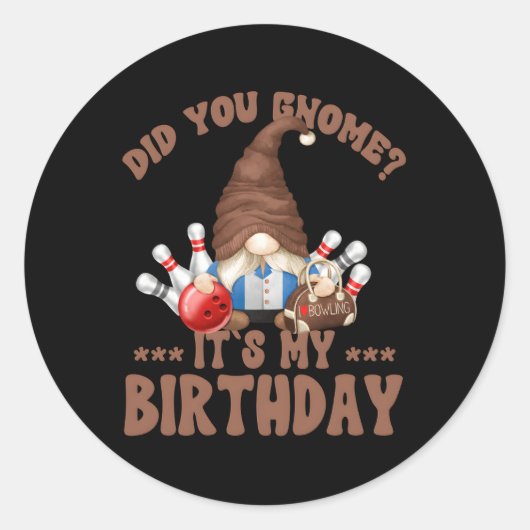 Sticker Rond Bowling Papa Pour Bowling Gnome (Devant)