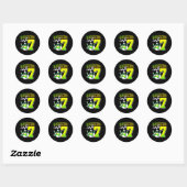 Sticker Rond Bowling Party Rolling dans 7 7e anniversaire fille (Feuille)