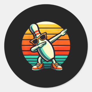 Sticker Rond Bowling Pin Dabbing Sungles Bowler Player Kids Boy