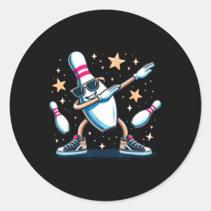 Sticker Rond Bowling Pin Dabbing Sungles Bowler Player Kids Boy