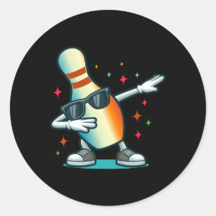 Sticker Rond Bowling Pin Dabbing Sungles Bowler Player Kids Boy