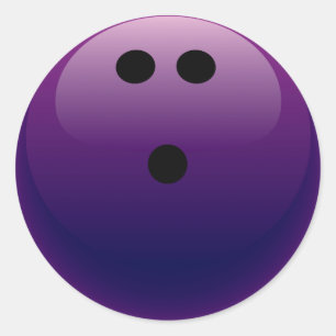 STICKER ROND BOWLING PURPLE