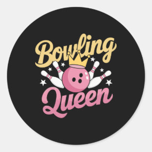 Sticker Rond Bowling Queen Bowler Funny Bowling