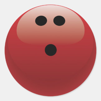 STICKER ROND BOWLING ROUGE