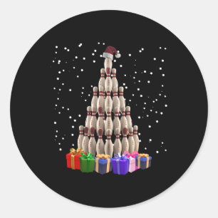 Sticker Rond Bowling sapin de Noël Funny Noël Famille jumelée