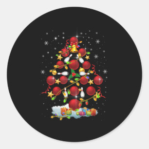 Sticker Rond Bowling sapin de Noël lumières Noël cadeaux amusan