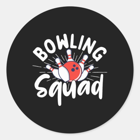 Sticker Rond Bowling Squad - Bowler Bowling (Devant)