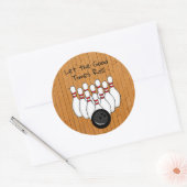 Sticker Rond Bowling Thème Anniversaire Fête (Enveloppe)