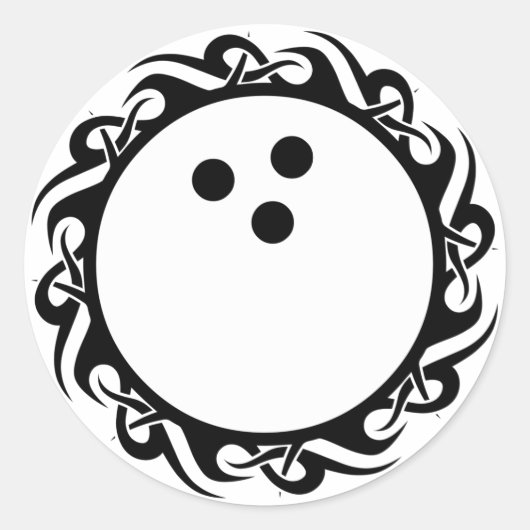 Sticker Rond bowling tribal (Devant)