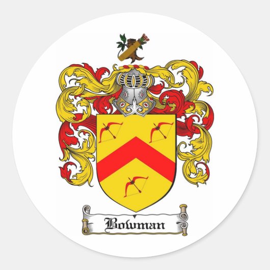 STICKER ROND BOWMAN FAMILLE CREST - BOWMAN COAT OF ARMS (Devant)