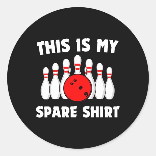 Sticker Rond Bowny C'Est Mon Rétro Spare Shirt Bowling (Devant)